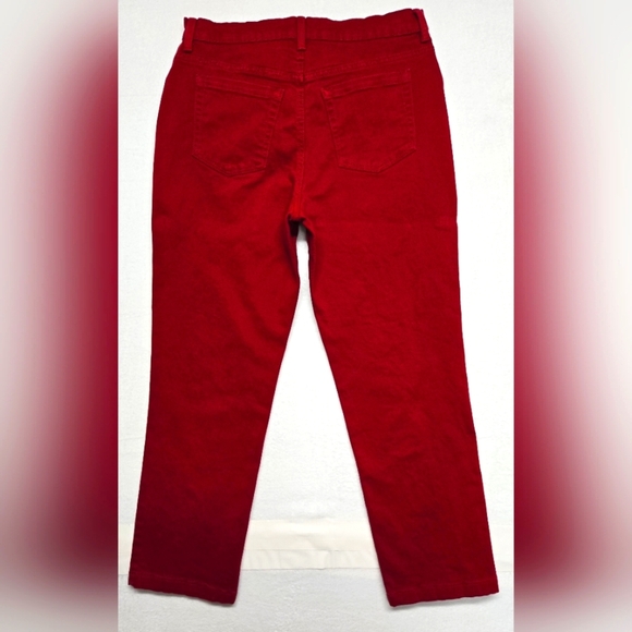 Gloria Vanderbilt 10 Short Red Amanda Jeans Five Pocket Zipper Fly Straight Leg - Picture 4 of 4